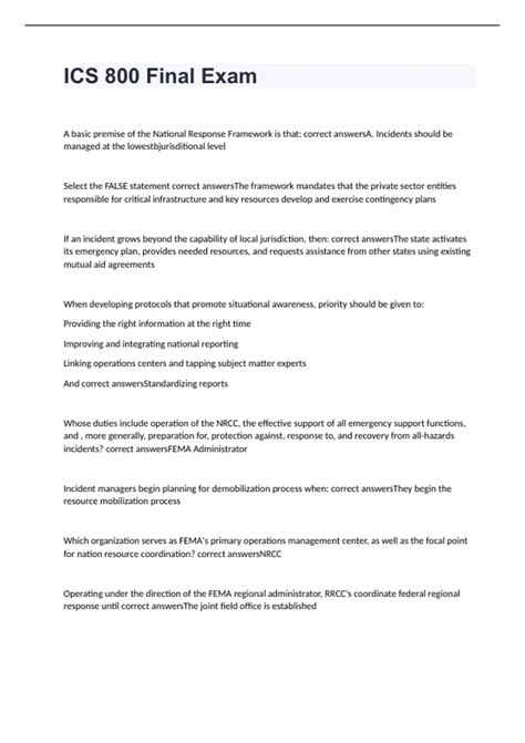 ICS 800 Final Exam 2024 with 100% correct answers - ICS 800 F - Stuvia US