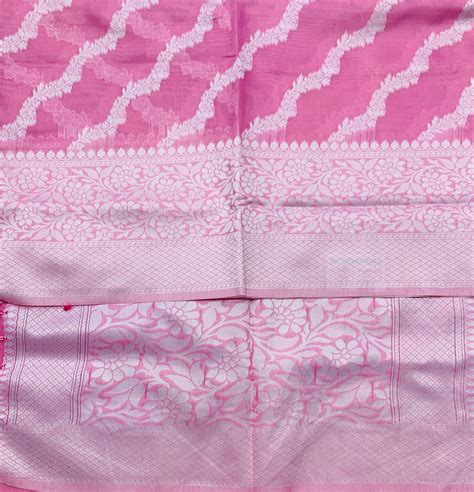 Banaras Katan Saree Baby Pink Colour with Katan Work Border – Kumaran Silk