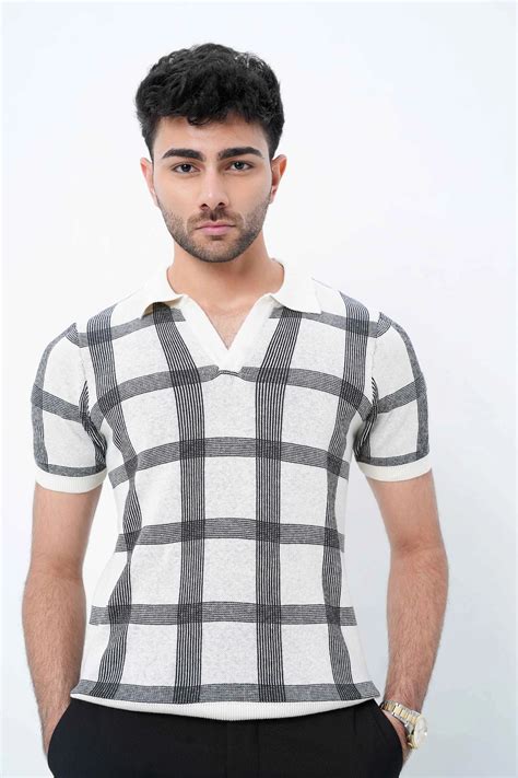 Club Check Knit Polo T-Shirt – TRAPIN