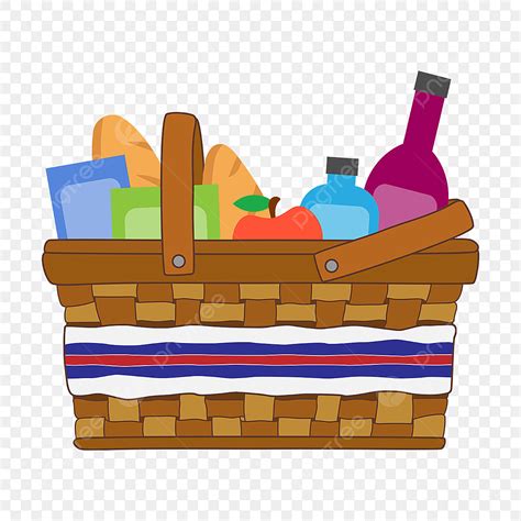 Picnic Basket Clipart Hd PNG, Picnic Basket With Wine Bottle Clip Art ...