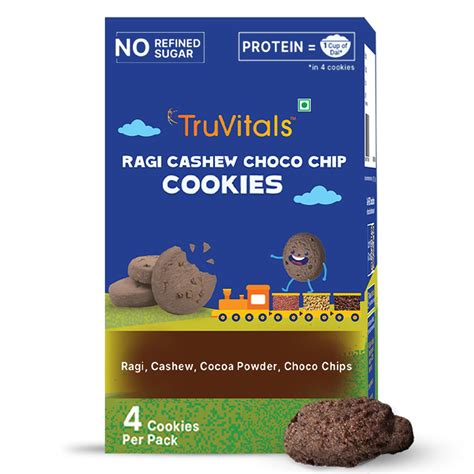 TruVitals Ragi Cashew Choco Chip Cookies Trial Pack | Made with 100% ...