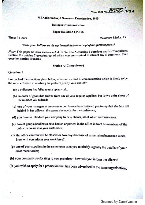 Exam December 2017, questions - Mba - Scanned by CamScanner Scanned by ...