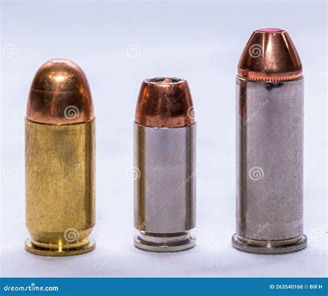 Three Handgun Hollow Point Bullets, a 40 Caliber, 44 Special and a 45 ...