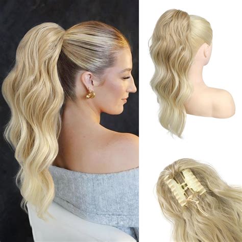 Amazon.com : HOOJIH Clip in Ponytail Extension, Ponytail Extension 18 ...