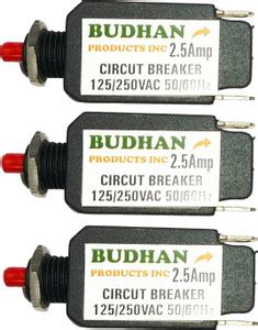 BUDHAN PRODUCTS INC 3 No's of 2.5 Amps Mini Circuit Breaker | Thermal ...