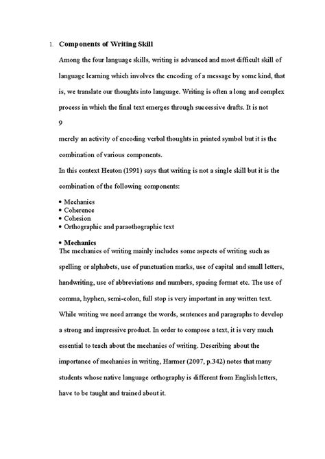 Components of Writing Skill - 1. Components of Writing Skill Among the ...