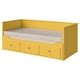 HEMNES day-bed w 3 drawers/2 mattresses, yellow/Vannareid extra firm ...