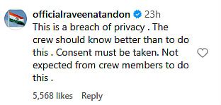 'Breach Of Privacy': Raveena Tandon SLAMS Airline Staff For Sneakily ...