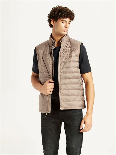 Men's Quilted Taupe Slim Fit Puffer Jacket – Levis India Store