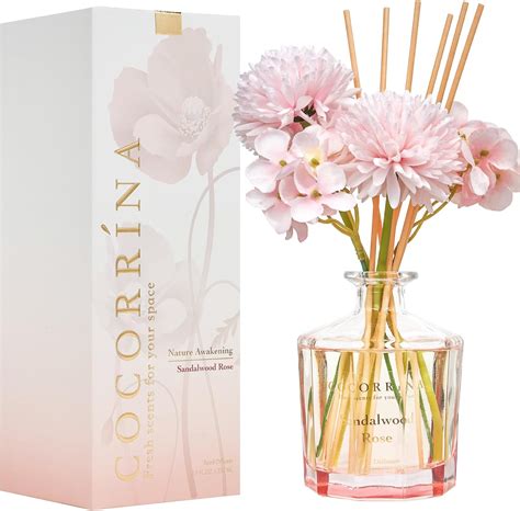 Amazon.com: COCORRÍNA Reed Diffuser - Sandalwood Rose 8.5oz Flower Reed ...