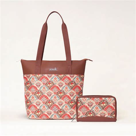 Mughal Art Multicolor Everyday Tote Bag & Chain Wallet Combo