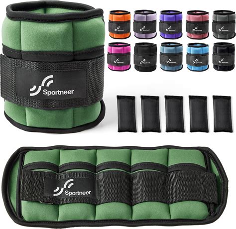 Sportneer Adjustable Ankle Weights 1 Pair 2 4 6 8 10 Lbs Leg Weight ...