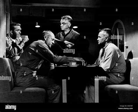 THE GALLANT HOURS, from left: Karl Swenson, Les Tremayne, James Cagney ...