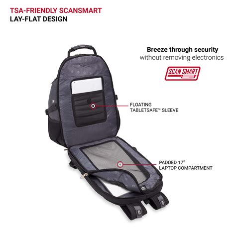 SwissGear 1900 Scansmart TSA 17-Inch Laptop Backpack, Gray/Black: Buy ...