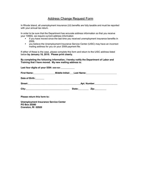 Image result for Address Change Request Form