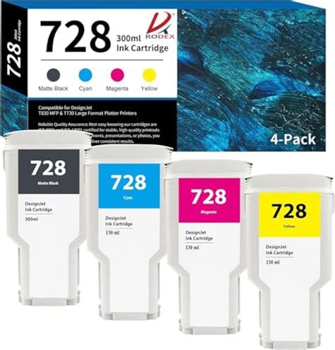RODEX 728 Replacement Ink Cartridge Compatible for HP DesignJet T830 ...