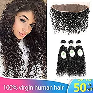 Peruvian Water Wave 3 Bundles with Frontal 13x4 Free Part Lace Frontal ...