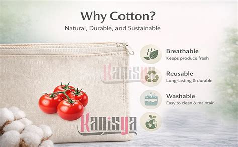 Buy KANISYA Reusable Cotton Vegetable Storage Bags for Fridge ...