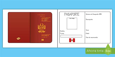 Plantilla: Pasaporte peruano para completar- Guía de trabajo