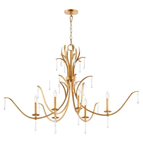 Quorum 621-6-74 6-Light Chandelier, Gold Leaf | Chandelier lighting ...