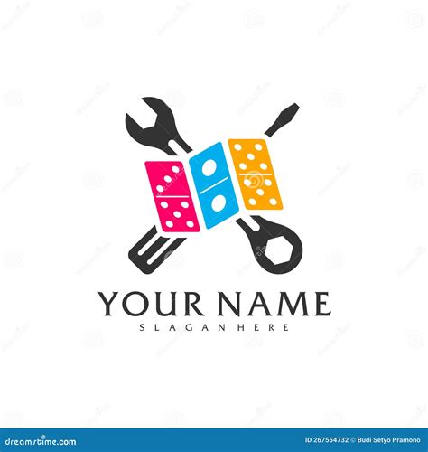 Mechanic Domino Logo Vector Template, Creative Domino Logo Design ...
