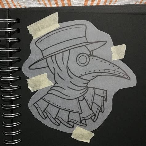 Plague Doctor Tattoo Stencil