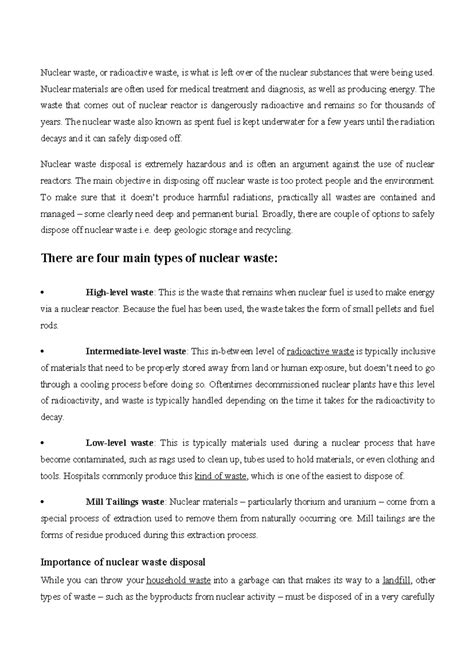 -Nuclear waste- Nuclear waste, or radioactive waste, is what is left ...