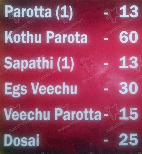 Menu at Chicago Tea stall, Chennai, 5