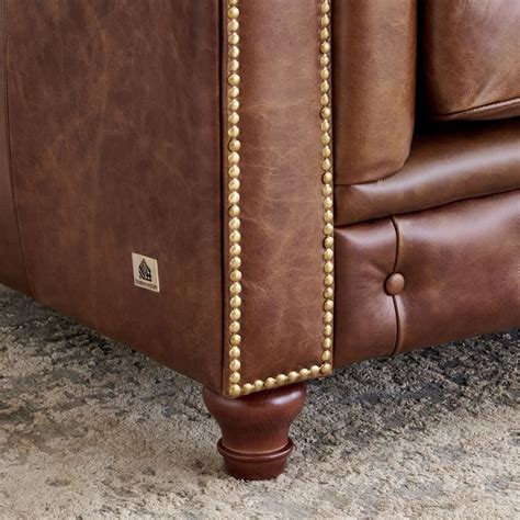 Buy Chesterfield Leather 3-Seater Sofa - Brown from Home Centre at just ...