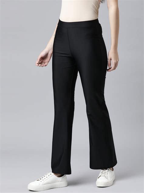 Black Nylon Stretch Bell Bottom – Go Colors India