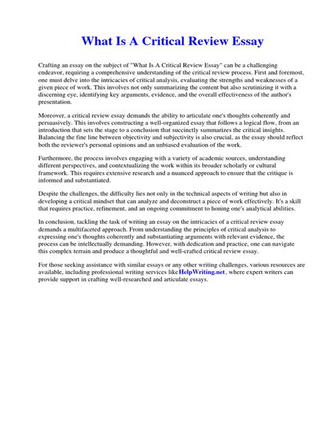 Image result for Critical Review Essay Example