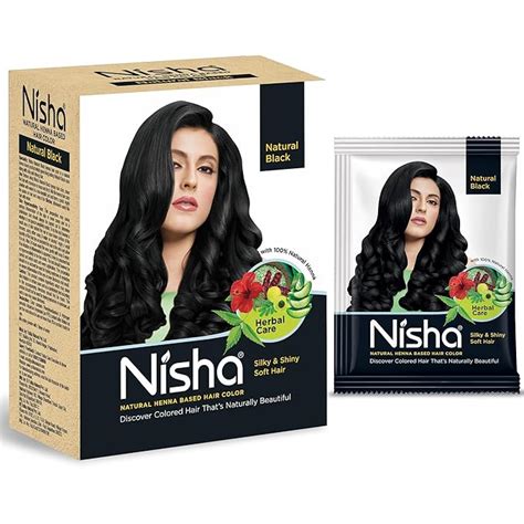 Buy Nisha Henna Based Hair Color Natural Black 60g Pack of 1, Henna ...
