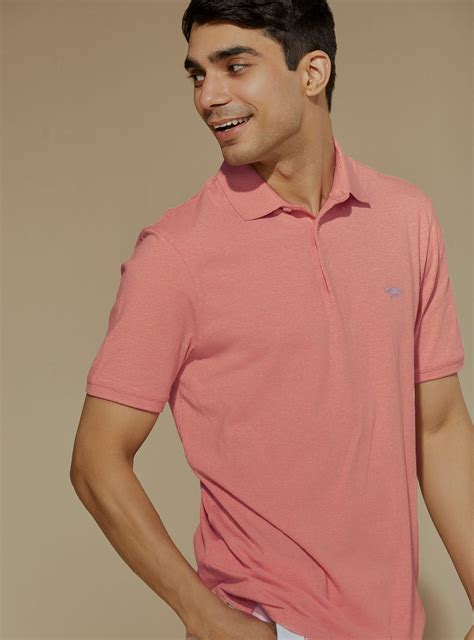 Buy Pink Champagne Polo | Casual Pink Solid Polos for Men Online | Andamen