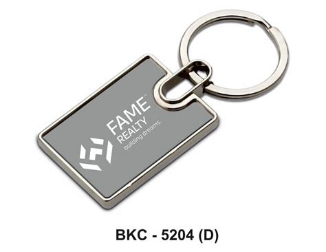 Black Steel Rectangle Keychain