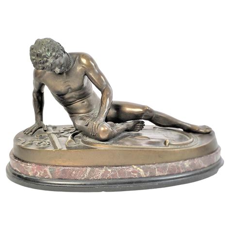 Large Antique Nelli Roma Bronze Sculpture 'The Dying Gaul' on a Plinthe ...