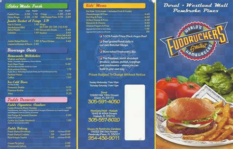 Fuddruckers Menu