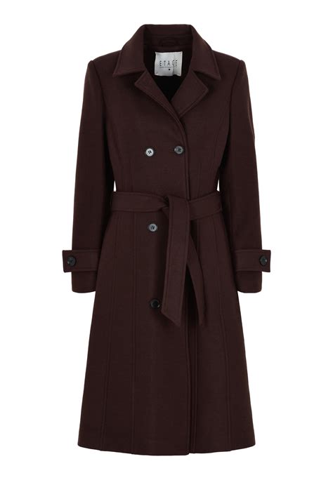 Dark Chocolate Brown Wool Trench Coat | Dawson Boutique