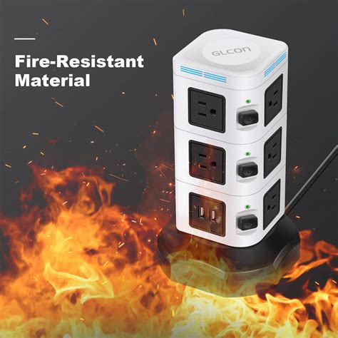 Power Strip Tower Surge Protector with Fast Wireless Charger, 10 ...