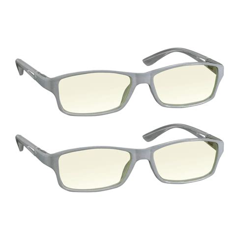 Computer Reading Glasses 1.75 White 2 Pack for Men and Women Stylish ...