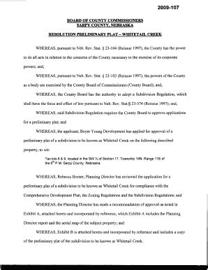 WHITETAIL CREEK WHEREAS, Pursuant To Neb. Rev - Fill and Sign Printable ...