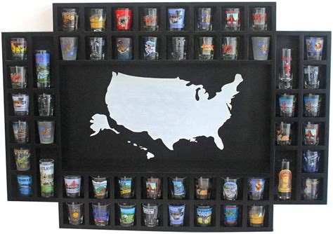 Buy DisplayGifts Solid Wood Shot Glass Display Case Wooden Shelving ...