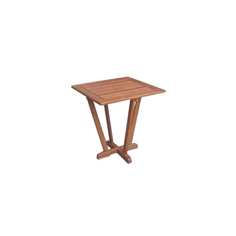 International Caravan 27.5-in x 27.5-in Satin Wood Square Patio Side ...