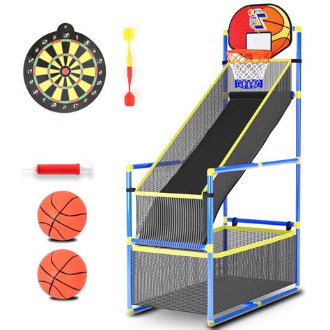 OMNISAFE Arcade Basketball Hoop Game Set for Kids & Dart Board ...