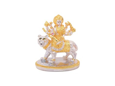 Buy GoldGiftIdeas 24K Gold-Silver Plated Durga Maa Idol for Gift, Ambe ...