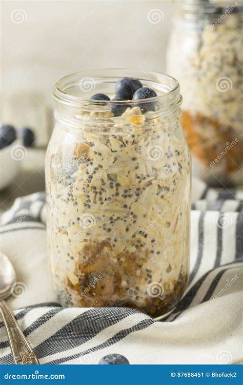 Healthy Homemade Overnight Oats Oatmeal Stock Image - Image of ...