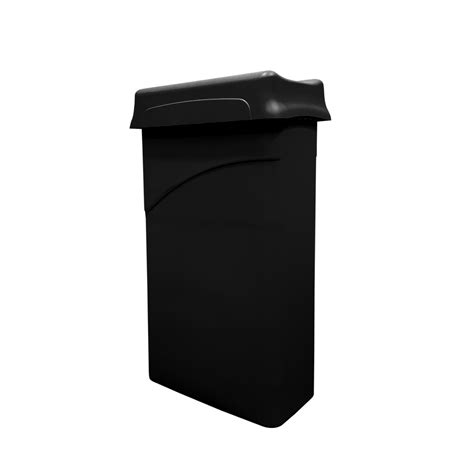 87L Slim Jim Trash Bin with Swing Cover Black | Big Compact Trash Can ...