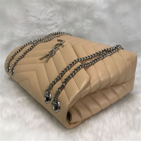 ysl saint laurent canta lou lou buyuk boy silver camel 35x25 - Çanta ...