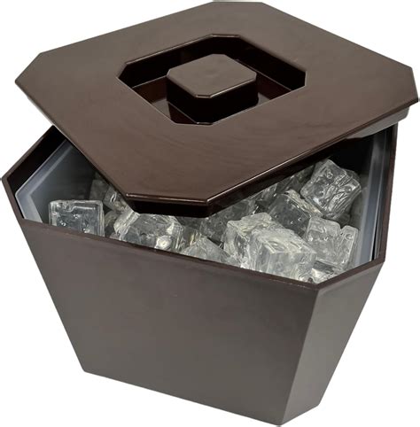 Ice Bucket with Lid, BPA Free, 6 Litre Octagonal & Double Walled ...