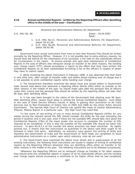 697 8.34 Annual confidential Reports - written by the ... - Tnrd.gov.in