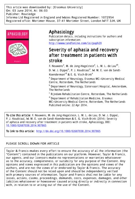 Image result for Aphasie Recovery